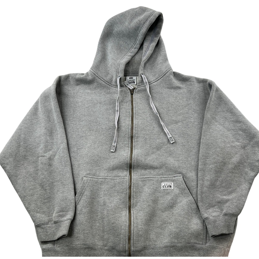 Pro Club Heavy Weight Full Zip Hoodie 2XL Gray Men Streetwear Fleece Jacket